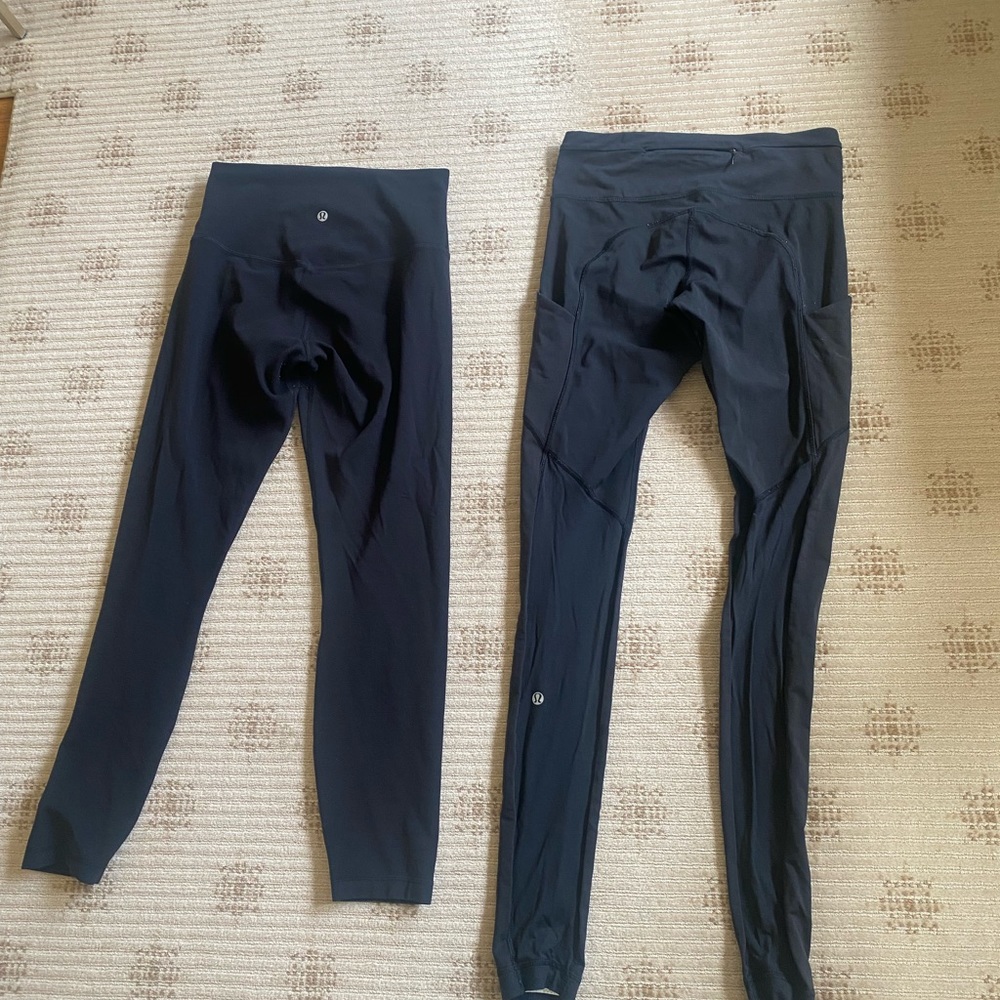 Two pair of Lululemon leggings size 4. Price is for the two leggings together.